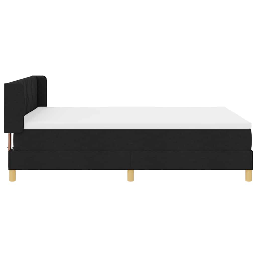 Boxspringbett mit Kopfteil Schwarz 190 x 140 cm Stoff