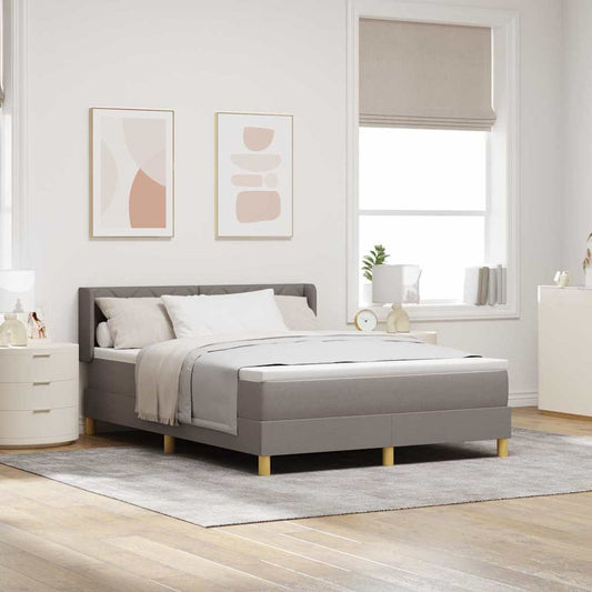 Boxspringbett mit Matratze Taupe 140 x 190 cm Stoff