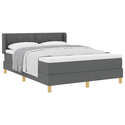 Boxspringbett mit Kopfteil Dunkelgrau 200 x 140 cm Stoff