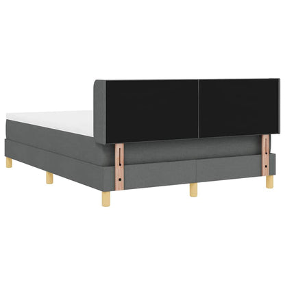 Boxspringbett mit Kopfteil Dunkelgrau 200 x 140 cm Stoff