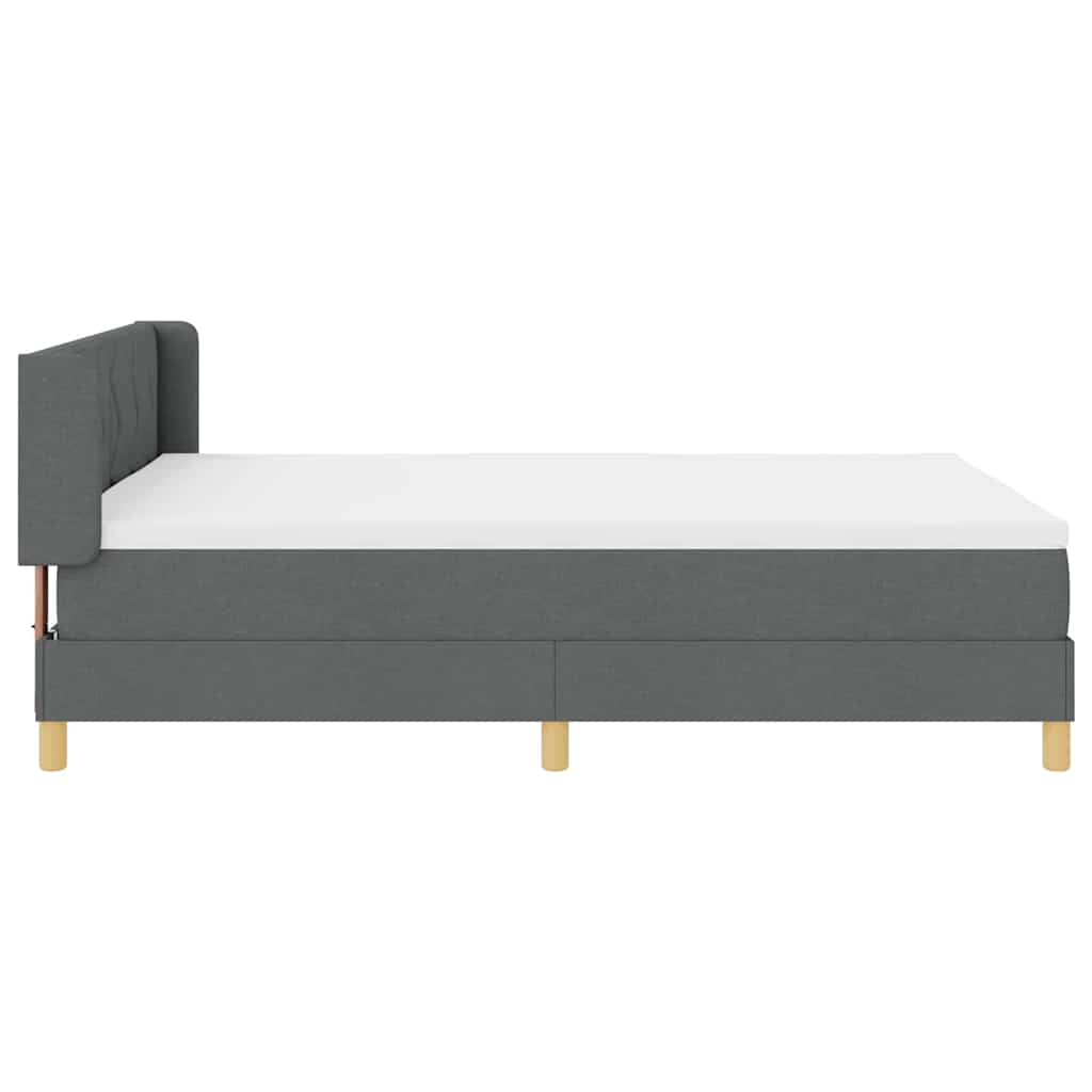 Boxspringbett mit Kopfteil Dunkelgrau 200 x 140 cm Stoff