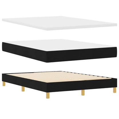 Boxspringbett mit Kopfteil Schwarz 200 x 140 cm Stoff