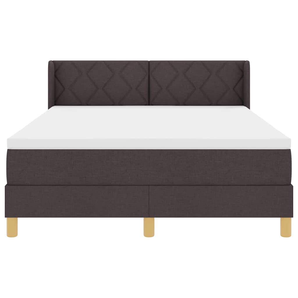 Boxspringbett Dunkelbraun und Weiß 140 x 200 cm Stoff