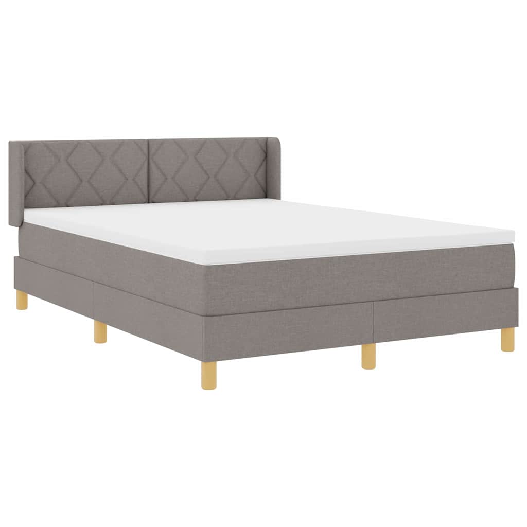 Boxspringbett mit Matratze Taupe 140 x 200 cm Stoff