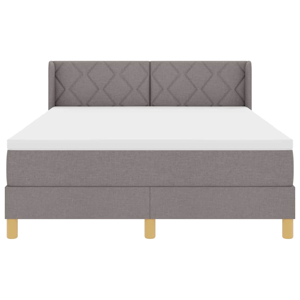 Boxspringbett mit Matratze Taupe 140 x 200 cm Stoff