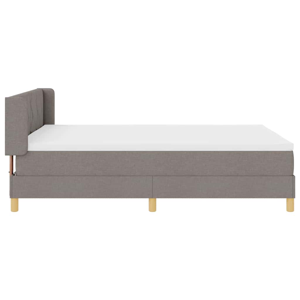 Boxspringbett mit Matratze Taupe 140 x 200 cm Stoff