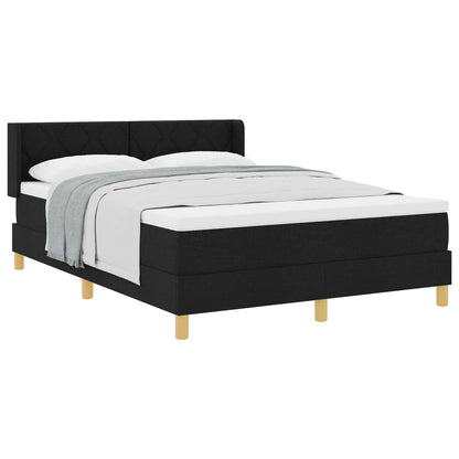 Boxspringbett mit Kopfteil Schwarz 200 x 160 cm Stoff