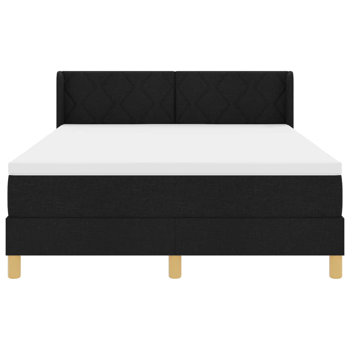 Boxspringbett mit Kopfteil Schwarz 200 x 160 cm Stoff