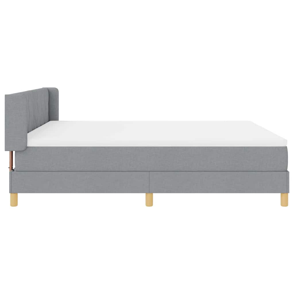 Boxspringbett mit Kopfteil Hellgrau 200 x 180 cm Stoff