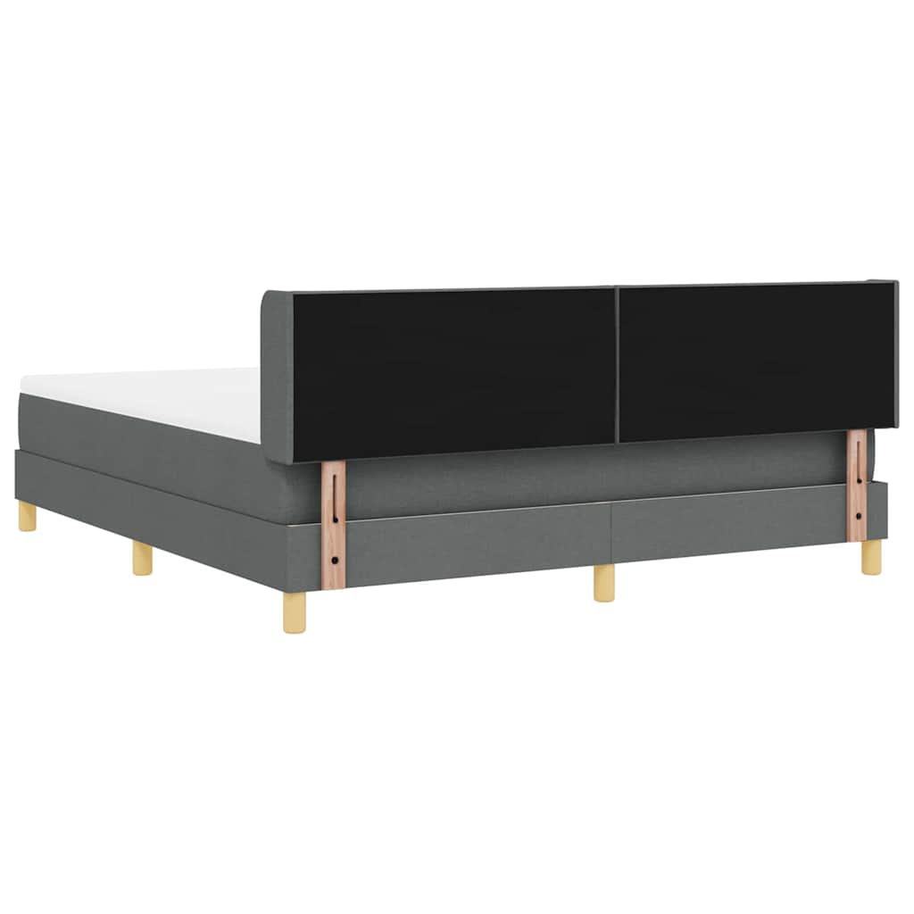 Boxspringbett mit Kopfteil Dunkelgrau 200 x 180 cm Stoff