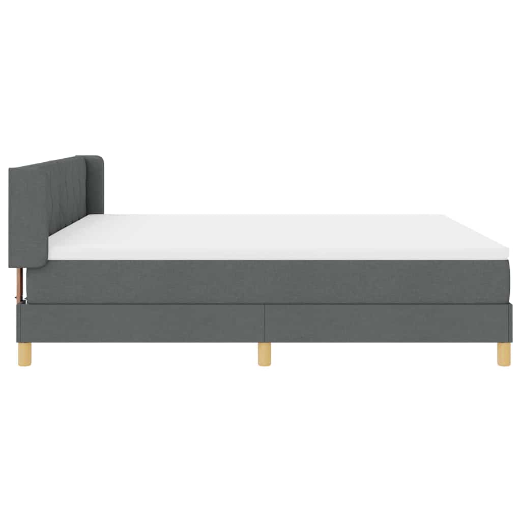 Boxspringbett mit Kopfteil Dunkelgrau 200 x 180 cm Stoff