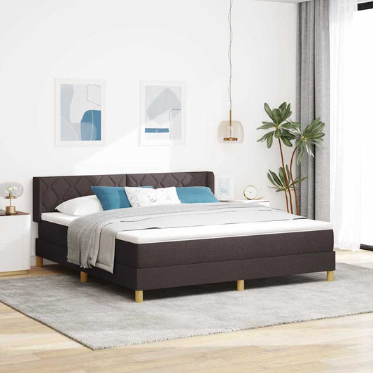 Boxspringbett Dunkelbraun und Weiß 180 x 200 cm Polyester