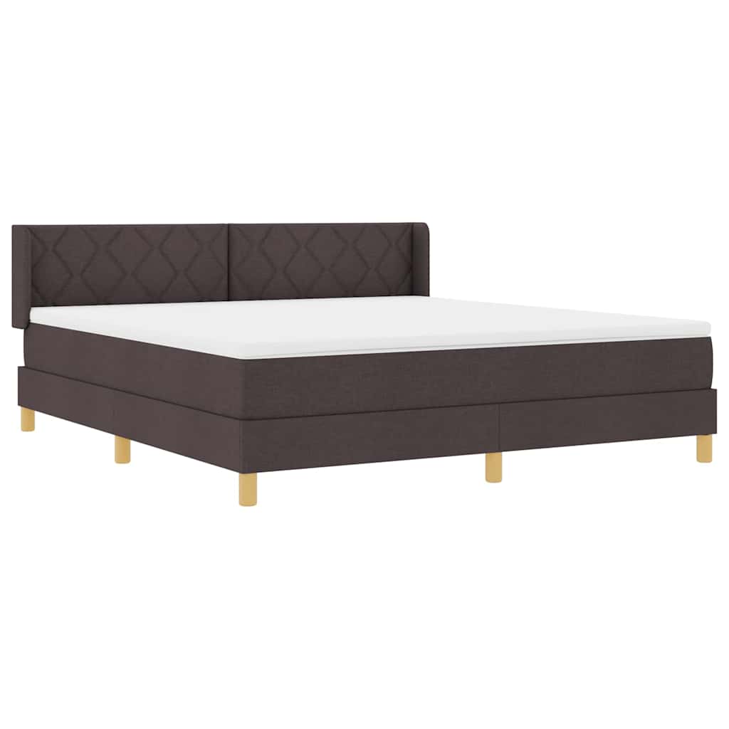 Boxspringbett Dunkelbraun und Weiß 180 x 200 cm Polyester