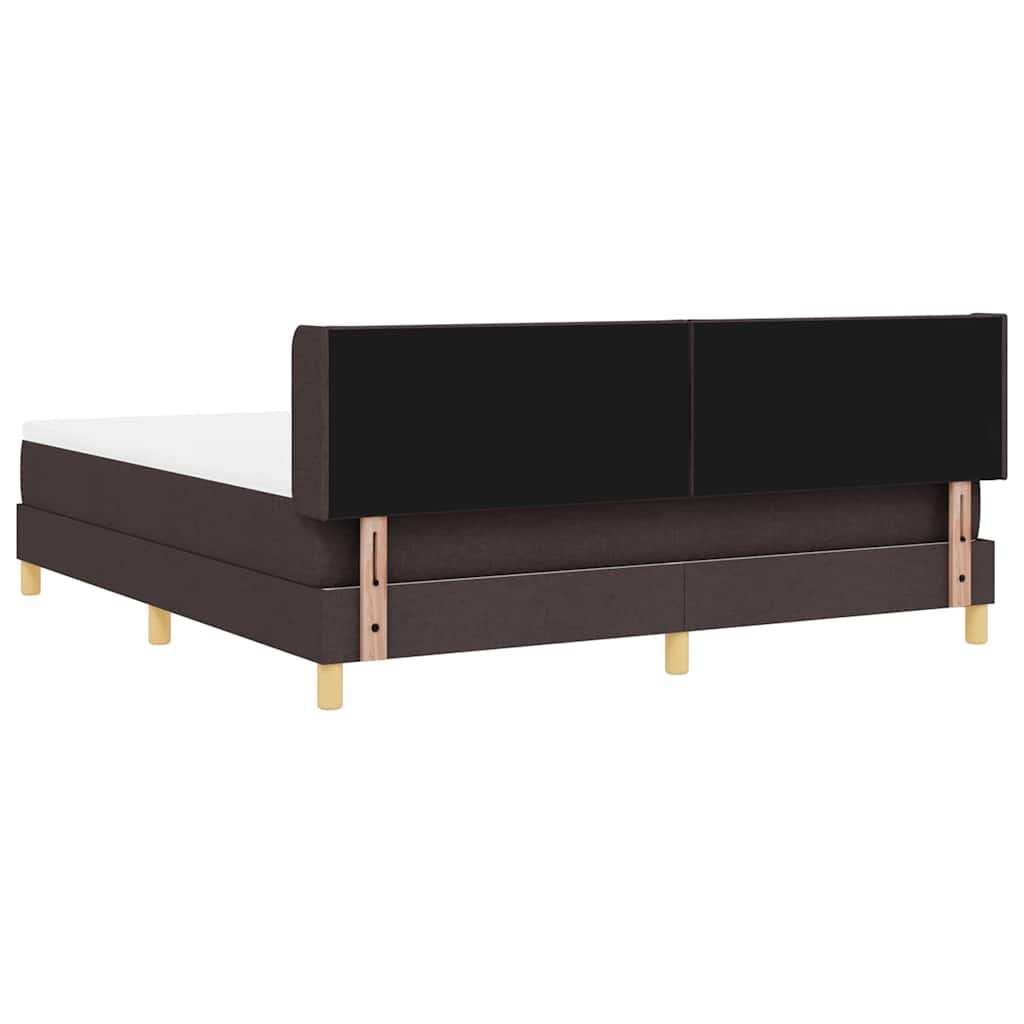 Boxspringbett Dunkelbraun und Weiß 180 x 200 cm Polyester