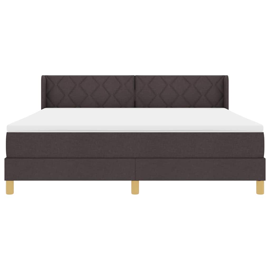 Boxspringbett Dunkelbraun und Weiß 180 x 200 cm Polyester