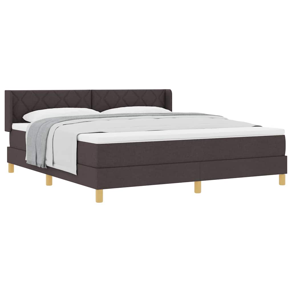 Boxspringbett Dunkelbraun und Weiß 180 x 200 cm Polyester