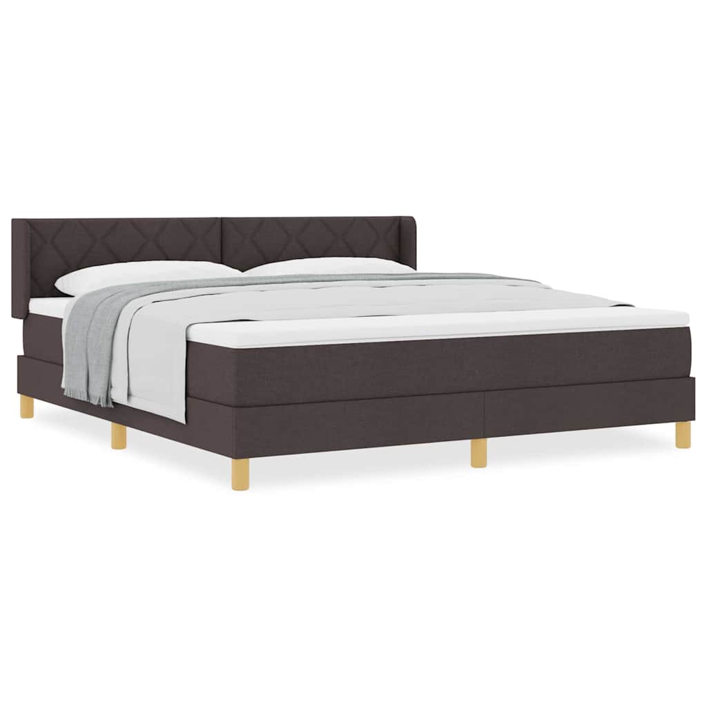 Boxspringbett Dunkelbraun und Weiß 180 x 200 cm Polyester
