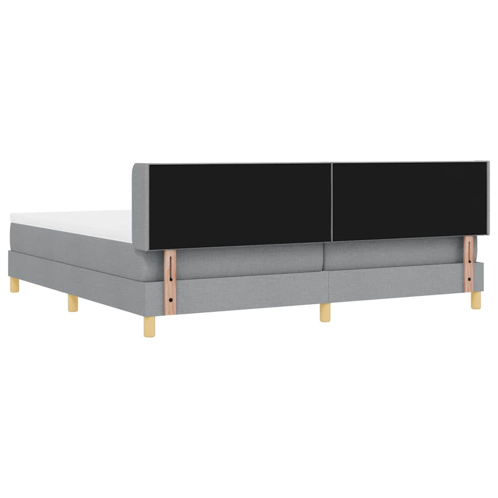 Boxspringbett mit Kopfteil Hellgrau 200 x 200 cm Stoff