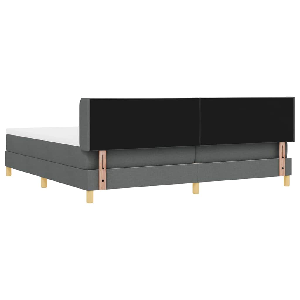 Boxspringbett mit Kopfteil Dunkelgrau 200 x 200 cm Stoff