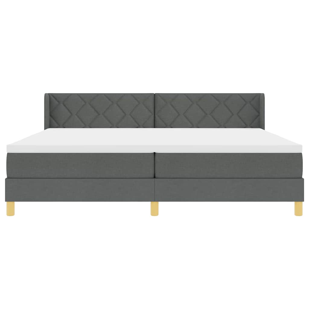 Boxspringbett mit Kopfteil Dunkelgrau 200 x 200 cm Stoff