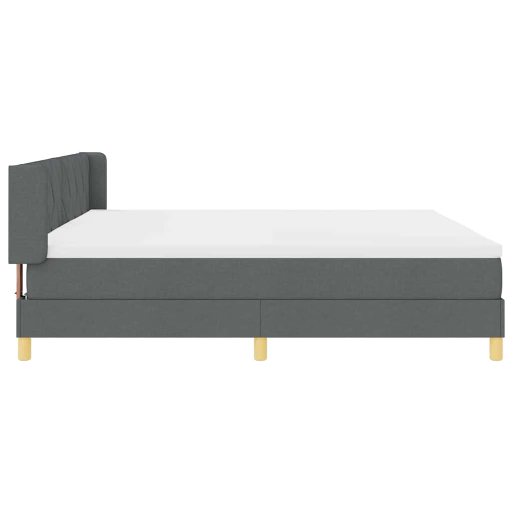 Boxspringbett mit Kopfteil Dunkelgrau 200 x 200 cm Stoff