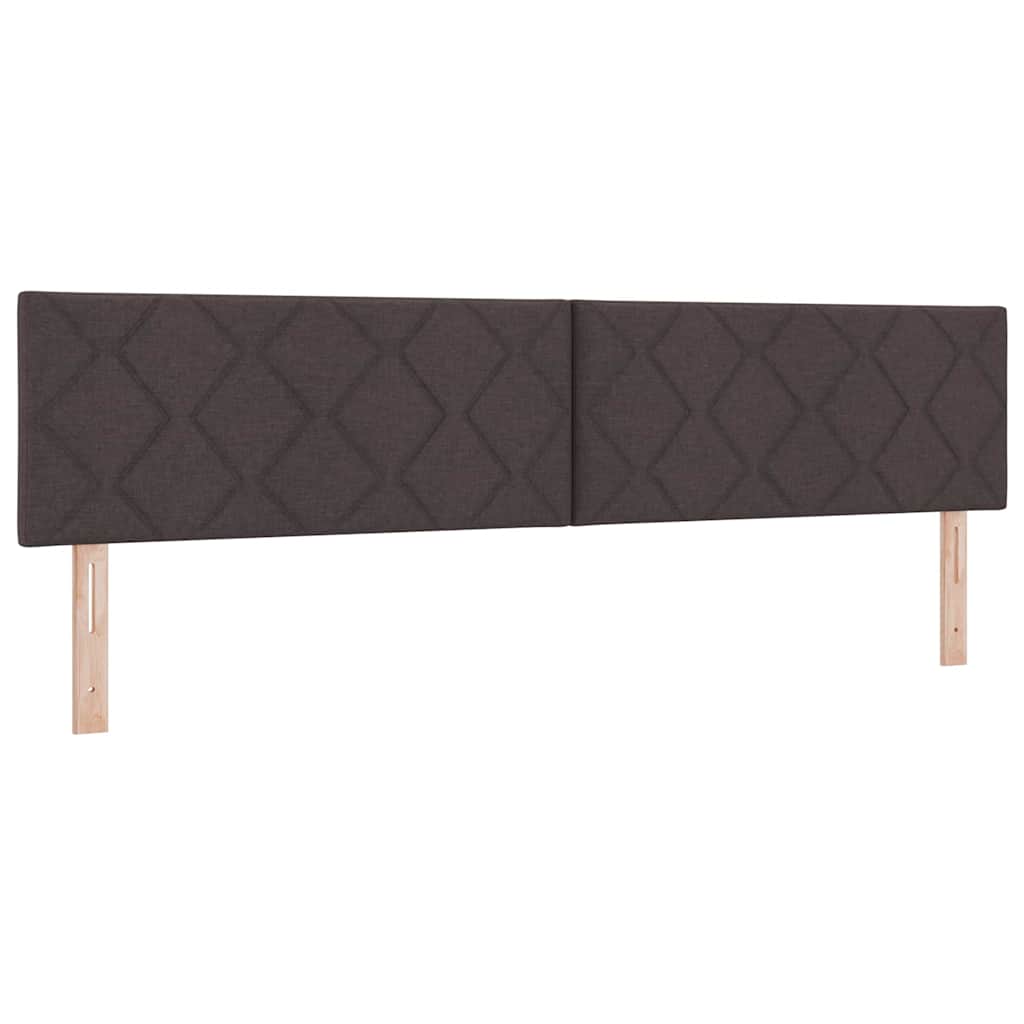 Boxspringbett Dunkelbraun und Weiß 200 x 200 cm Stoff