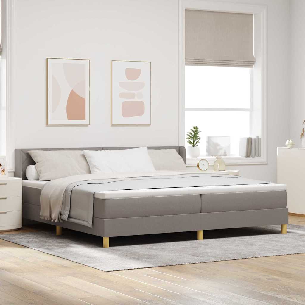 Boxspringbett mit Matratze Taupe 200 x 200 cm Stoff