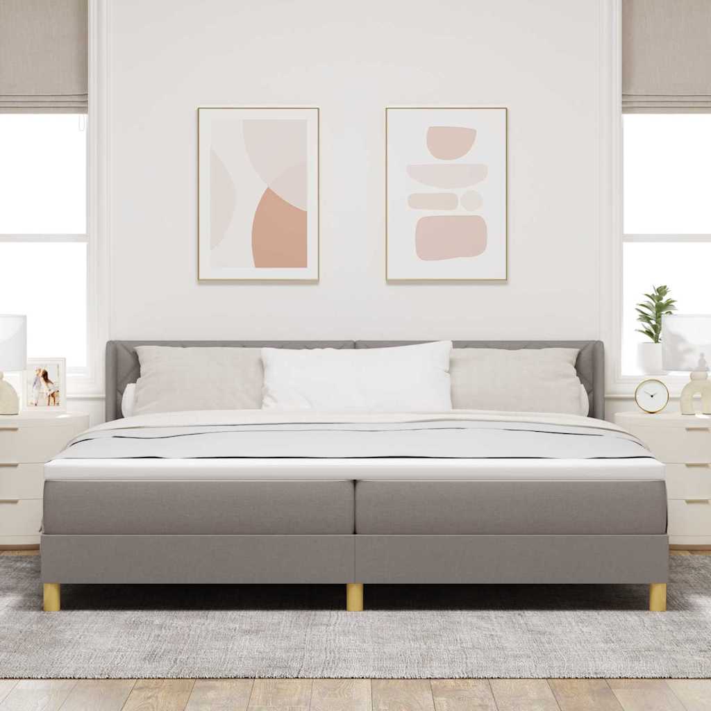 Boxspringbett mit Matratze Taupe 200 x 200 cm Stoff
