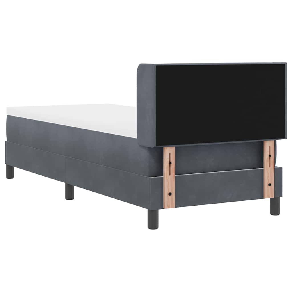 Boxspringbett mit Kopfteil Dunkelgrau 200 x 80 cm Samt
