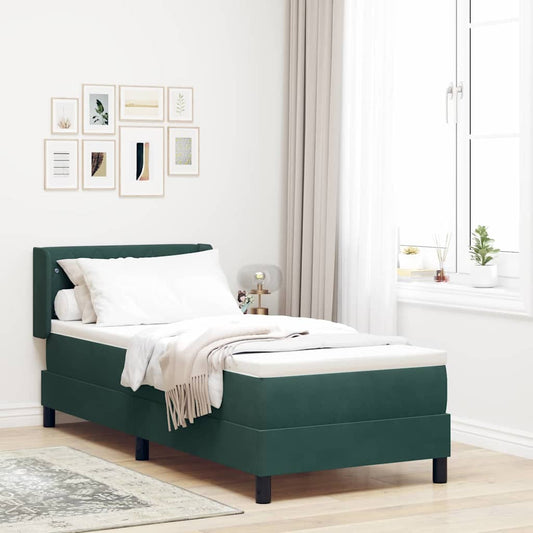 Boxspringbett mit Matratze Schwarz 100x200 cm Velvet Dunkelgrün