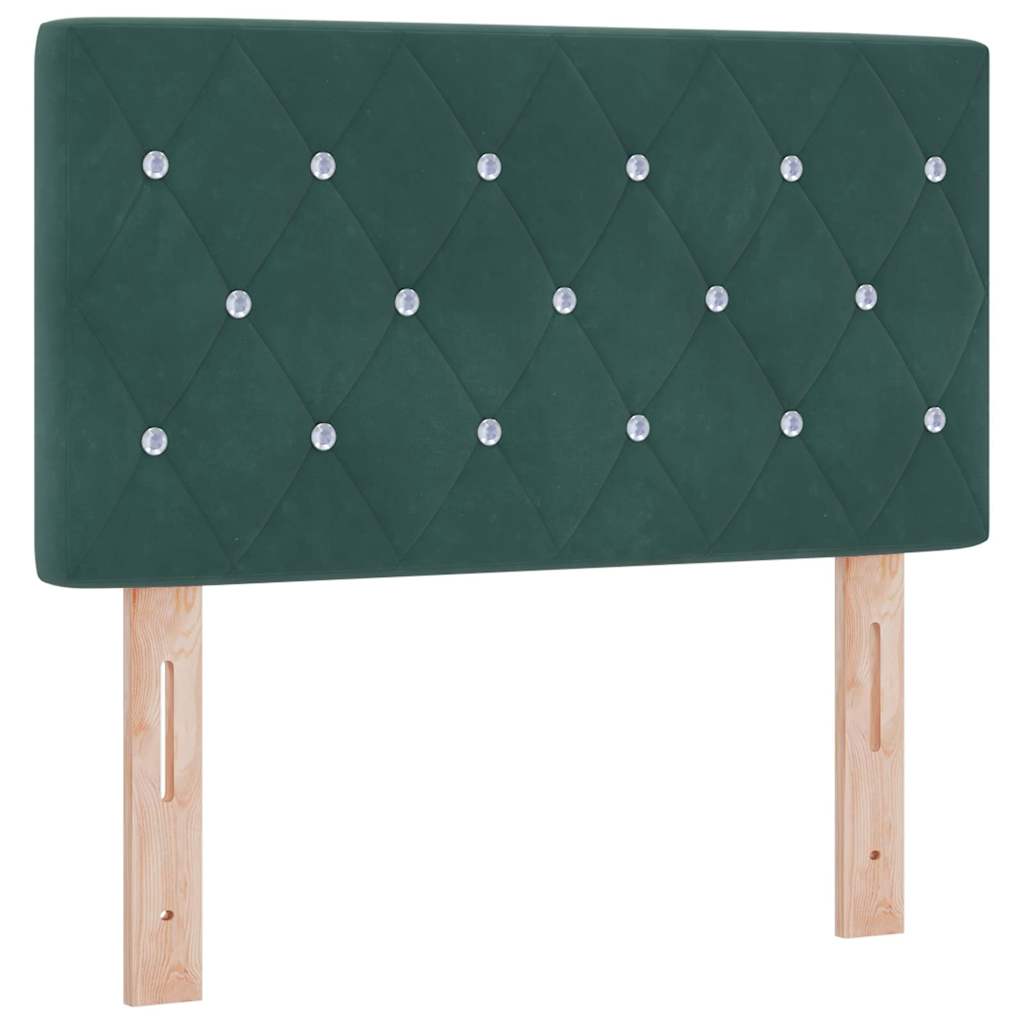 Boxspringbett mit Matratze Schwarz 100x200 cm Velvet Dunkelgrün