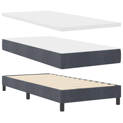 Boxspringbett mit Kopfteil Dunkelgrau 190 x 90 cm Samt