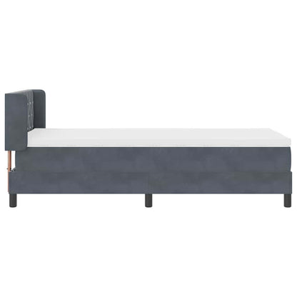 Boxspringbett mit Kopfteil Dunkelgrau 190 x 90 cm Samt