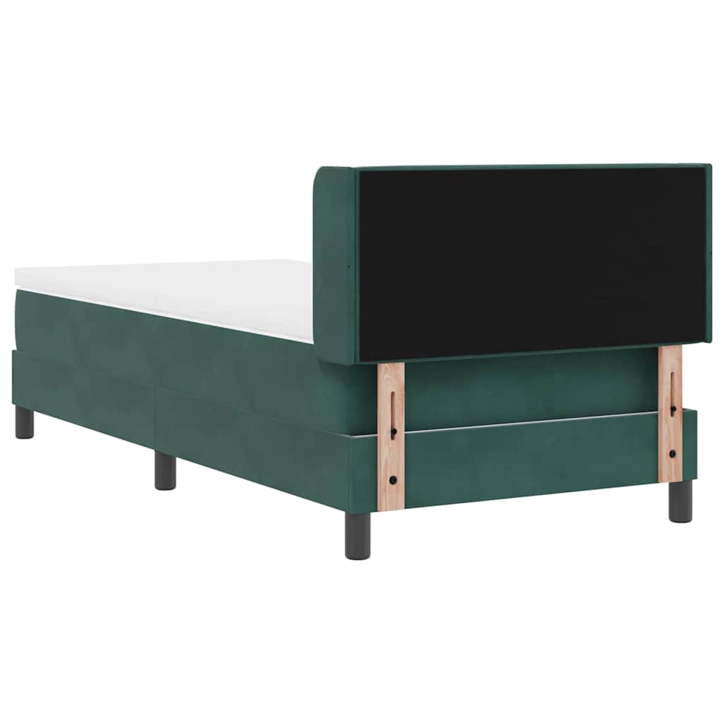 Boxspringbett mit Matratze Schwarz 100x200 cm Velvet Dunkelgrün
