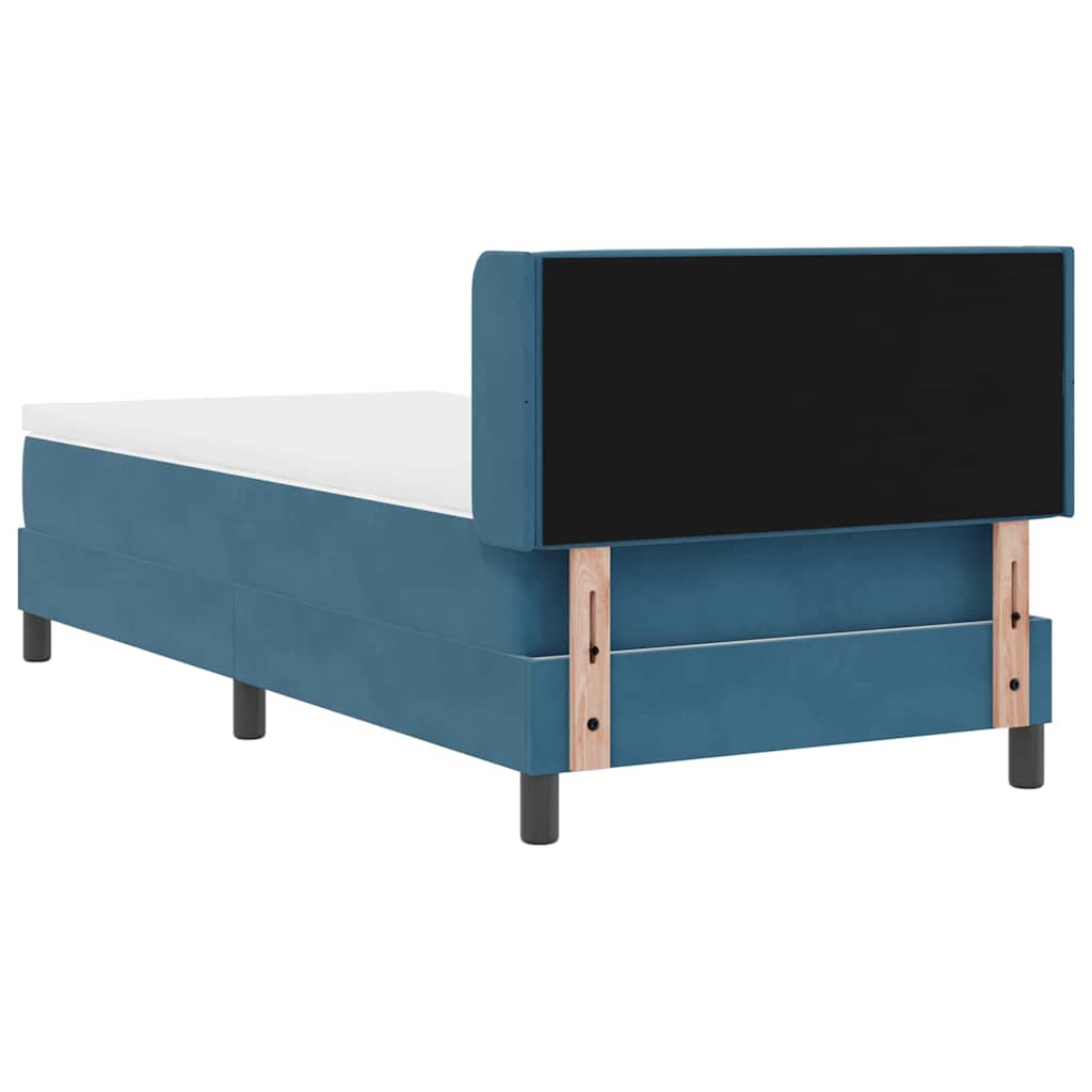 Boxspringbett mit Matratze Schwarz 100x200 cm Velvet Dunkelblau