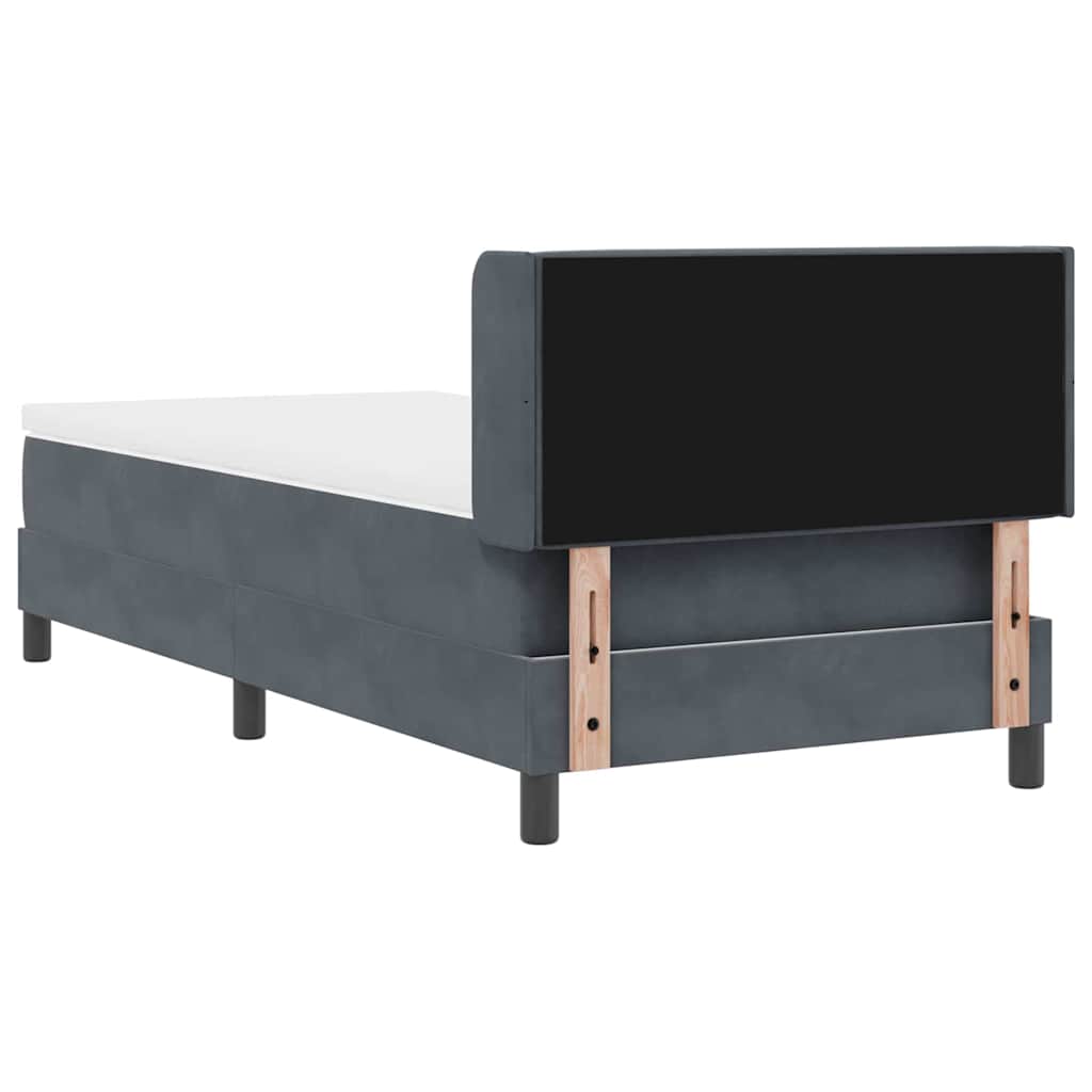 Boxspringbett mit Kopfteil Dunkelgrau 200 x 90 cm Samt