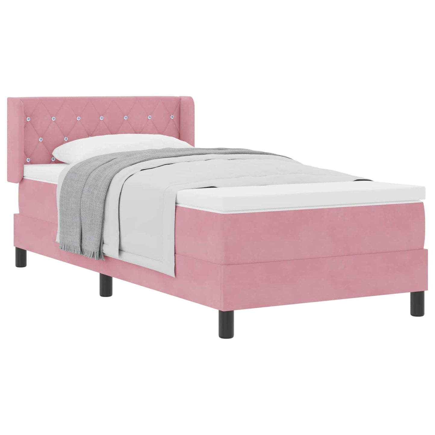 Boxspringbett mit Kopfteil Rosa 200 x 100 cm Samt