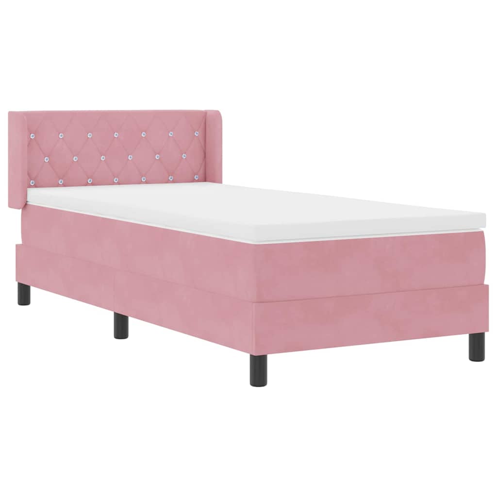Boxspringbett mit Kopfteil Rosa 200 x 100 cm Samt