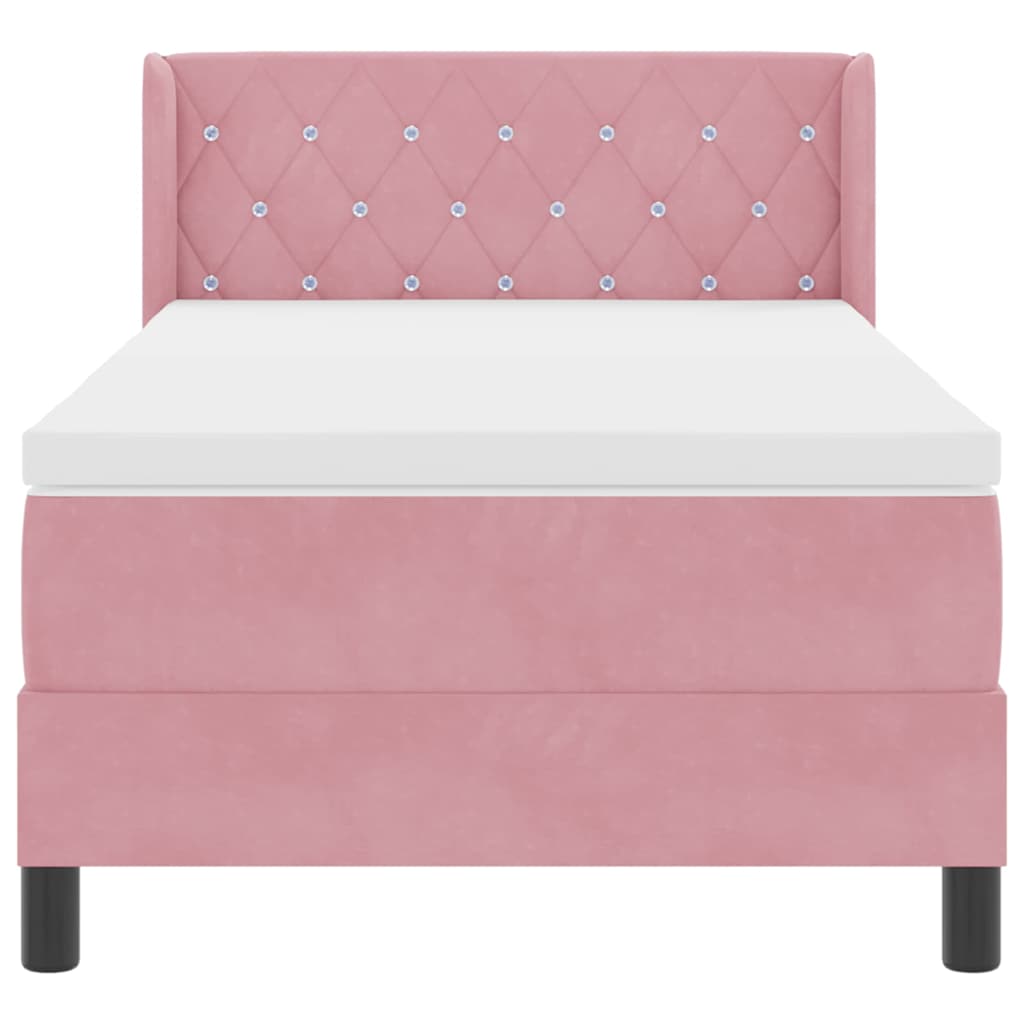 Boxspringbett mit Kopfteil Rosa 200 x 100 cm Samt