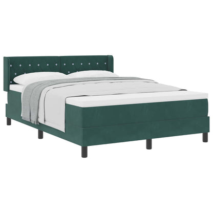 Boxspringbett mit Kopfteil Dunkelgrün 190 x 140 cm Samt