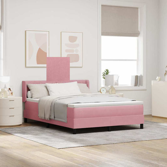Boxspringbett mit Matratze Schwarz 100x200 cm Velvet Rosa
