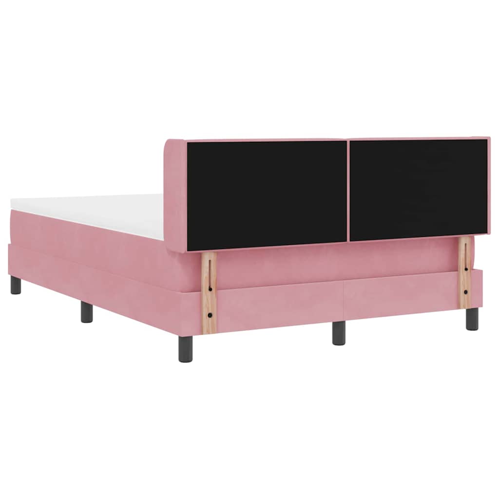 Boxspringbett mit Matratze Schwarz 100x200 cm Velvet Rosa