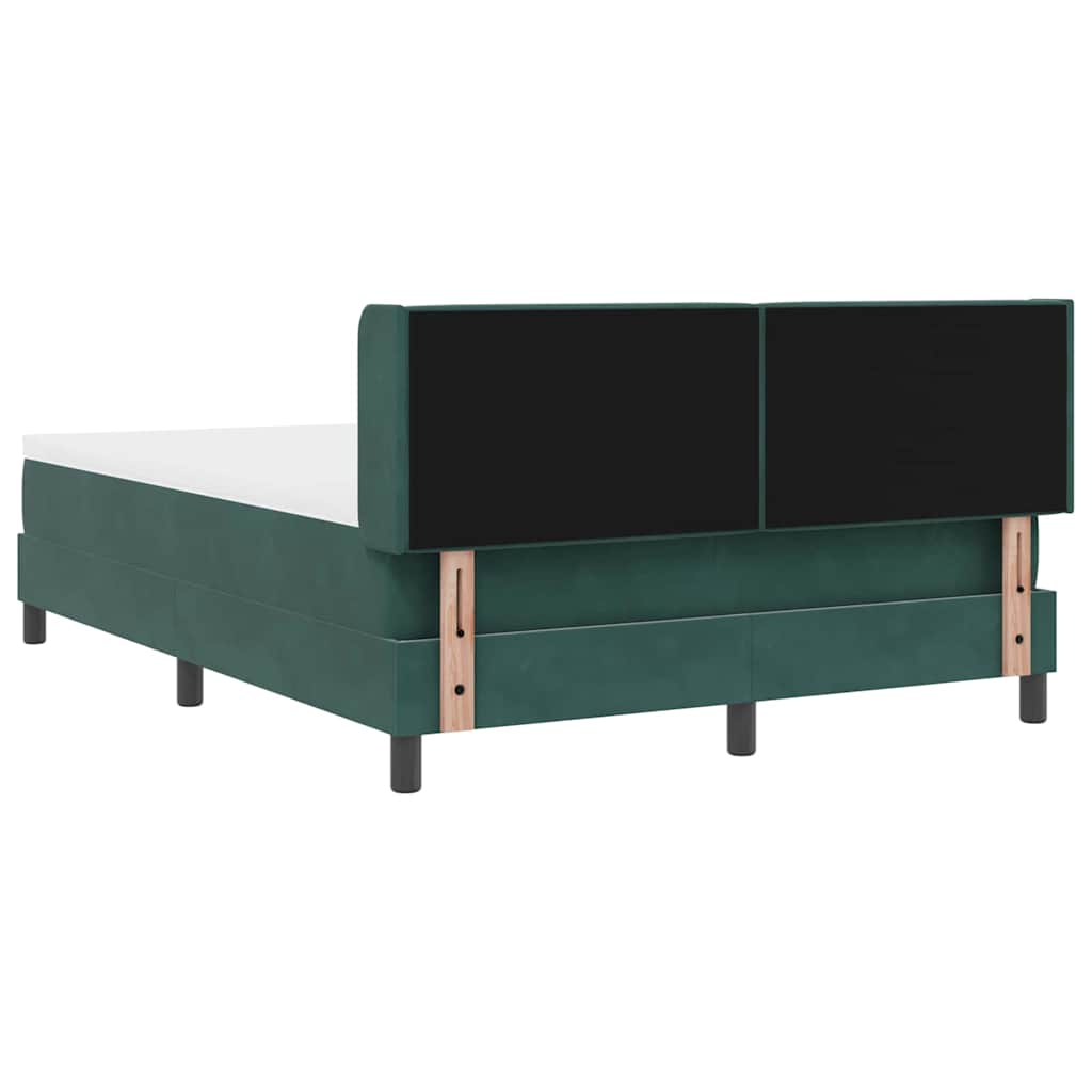 Boxspringbett mit Kopfteil Dunkelgrün 200 x 140 cm Samt