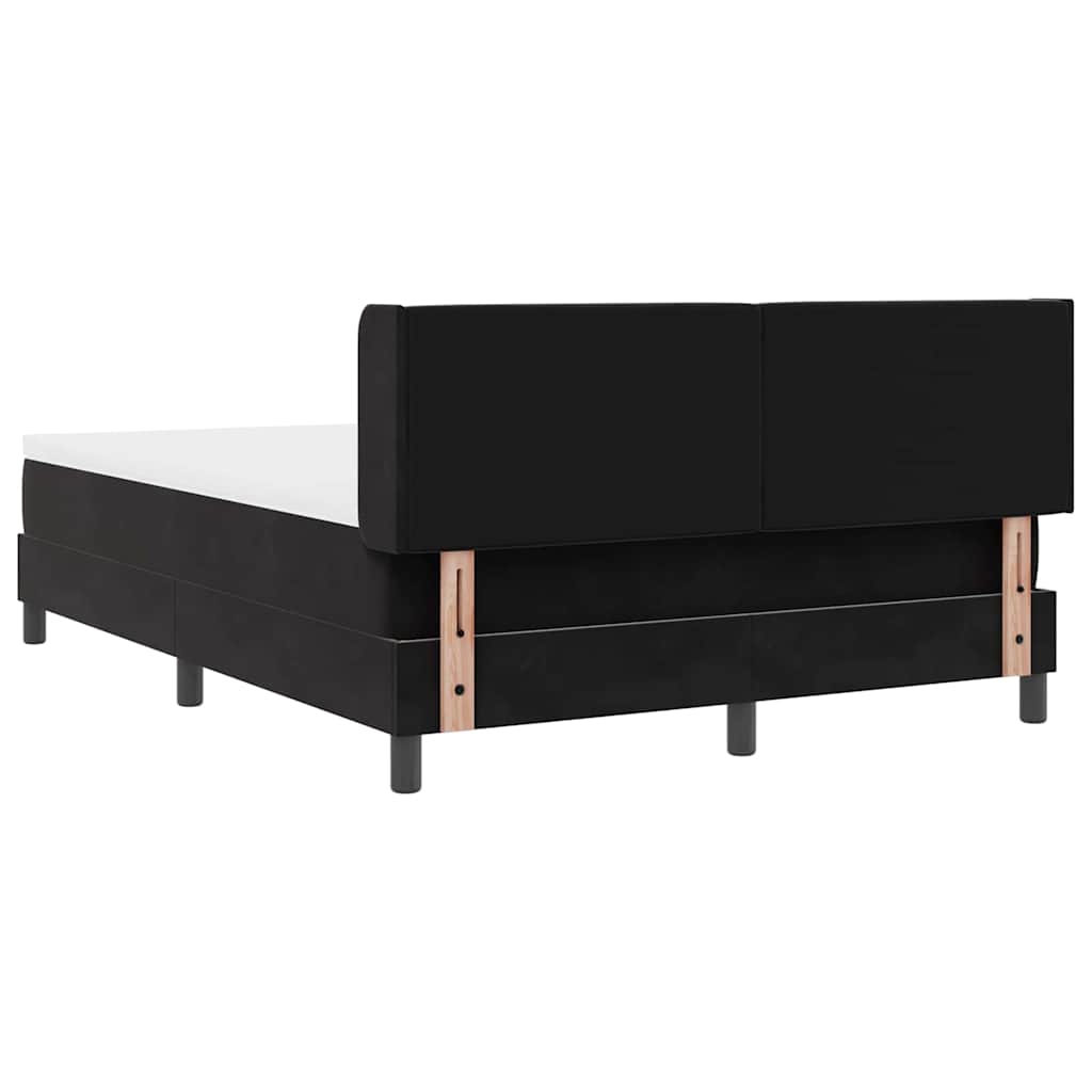 Boxspringbett mit Kopfteil Schwarz 200 x 160 cm Samt