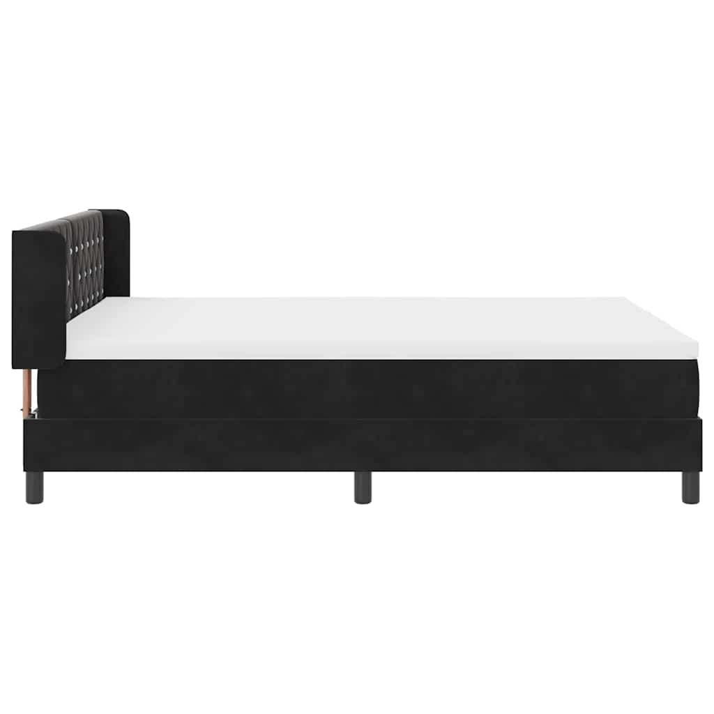 Boxspringbett mit Kopfteil Schwarz 200 x 160 cm Samt