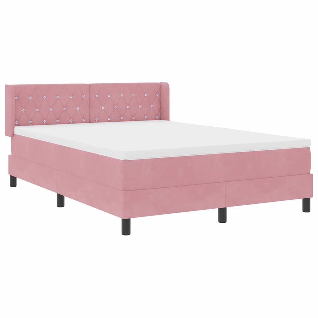 Boxspringbett mit Kopfteil Rosa 200 x 160 cm Samt