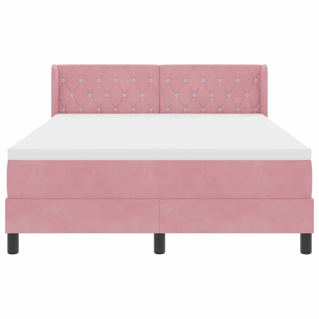Boxspringbett mit Kopfteil Rosa 200 x 160 cm Samt