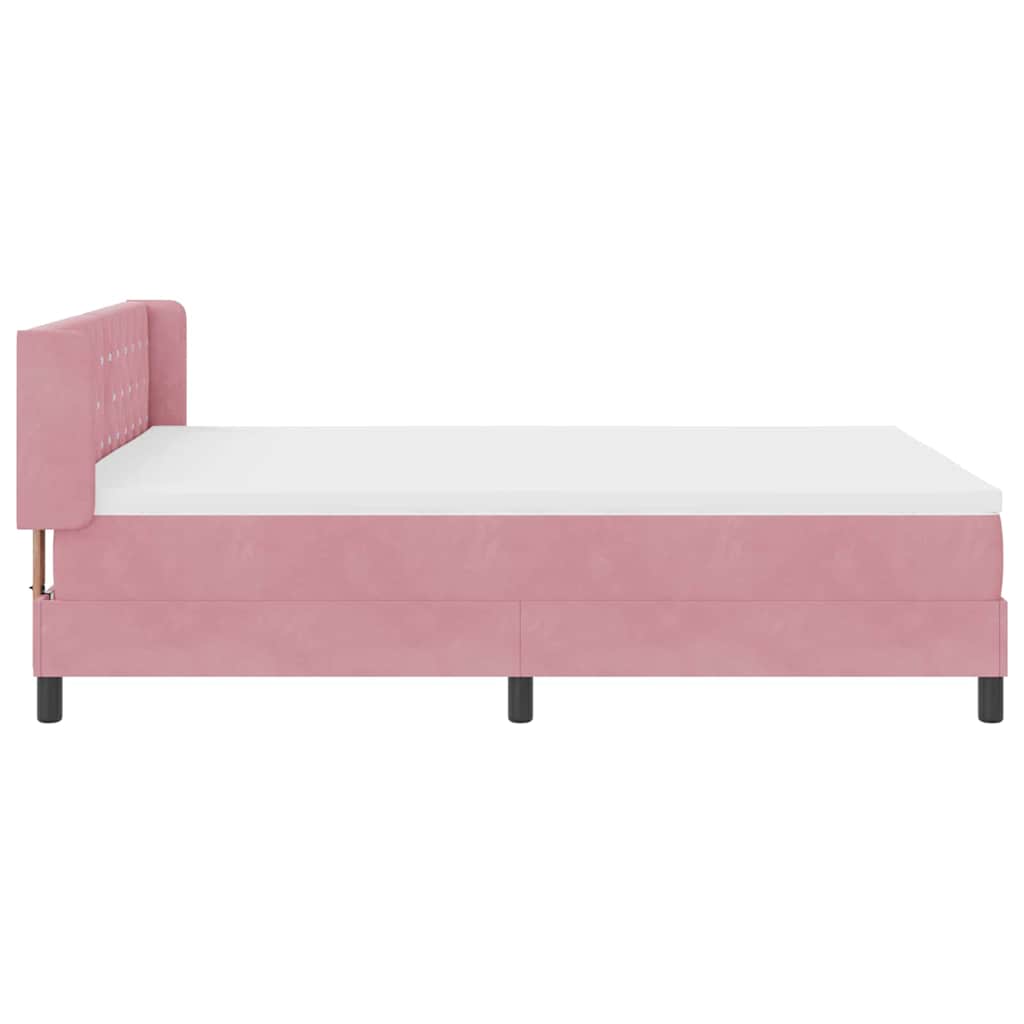 Boxspringbett mit Kopfteil Rosa 200 x 160 cm Samt