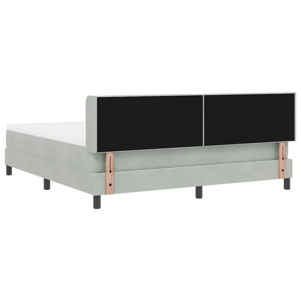Boxspringbett mit Matratze Schwarz 100x200 cm Velvet Hellgrau