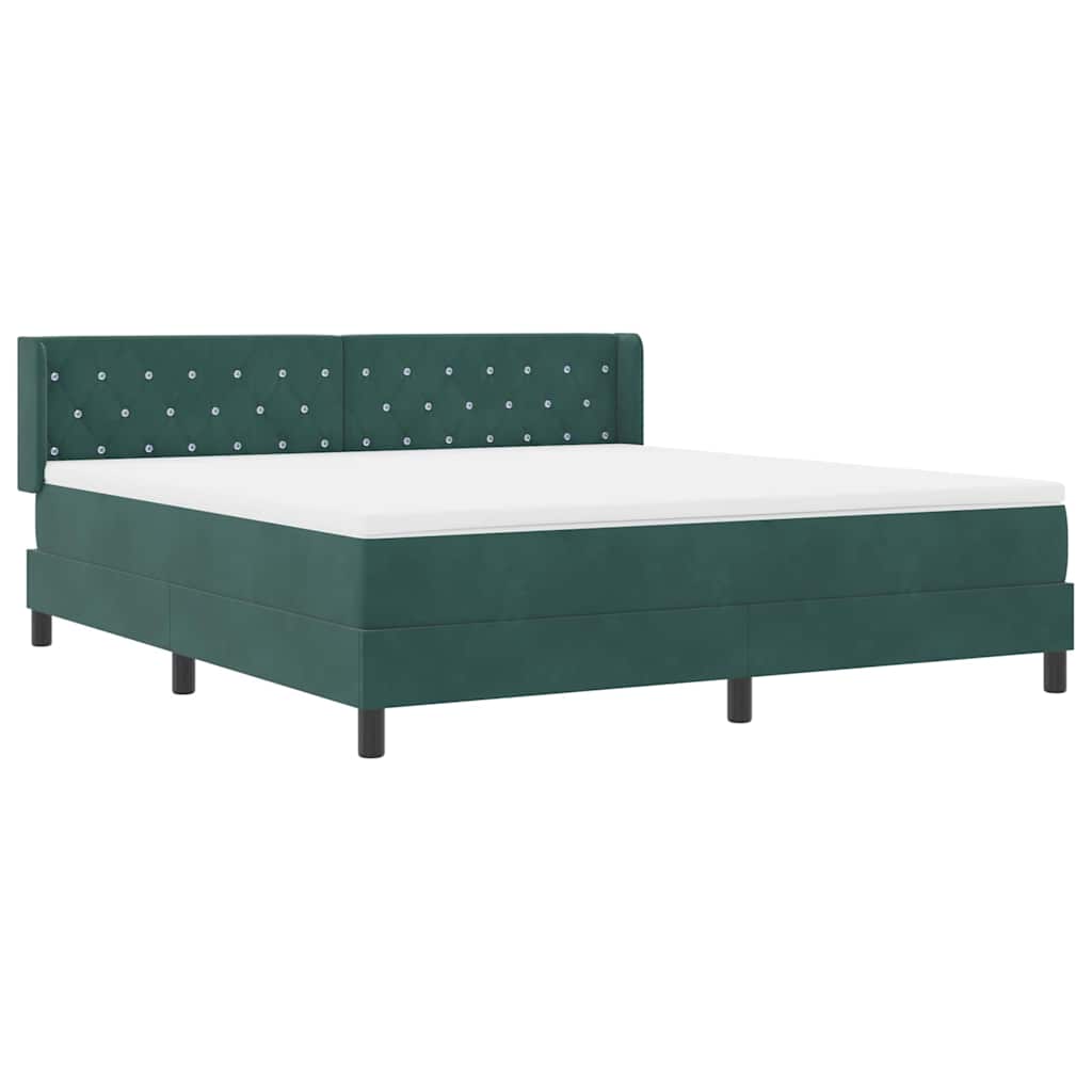 Boxspringbett mit Matratze Schwarz 100x200 cm Velvet Dunkelgrün